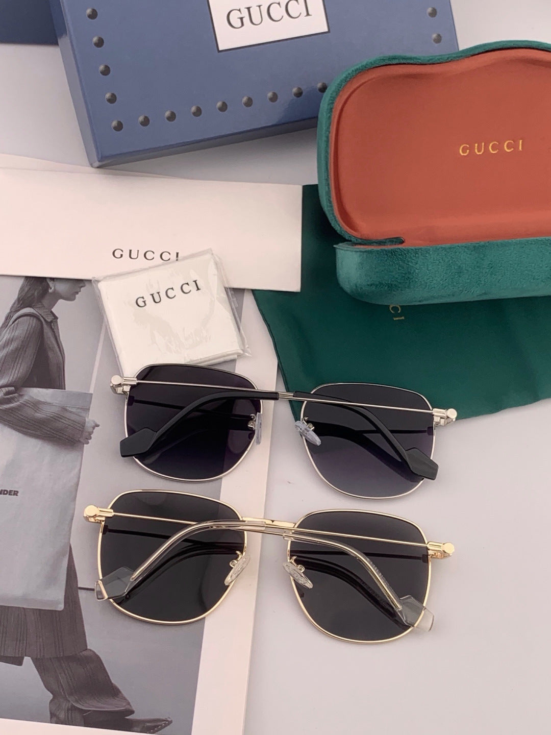 Gucci G6162 Polarized Oversized Black Lens Sunglasses for Men & Women - 398326 - detail image 6