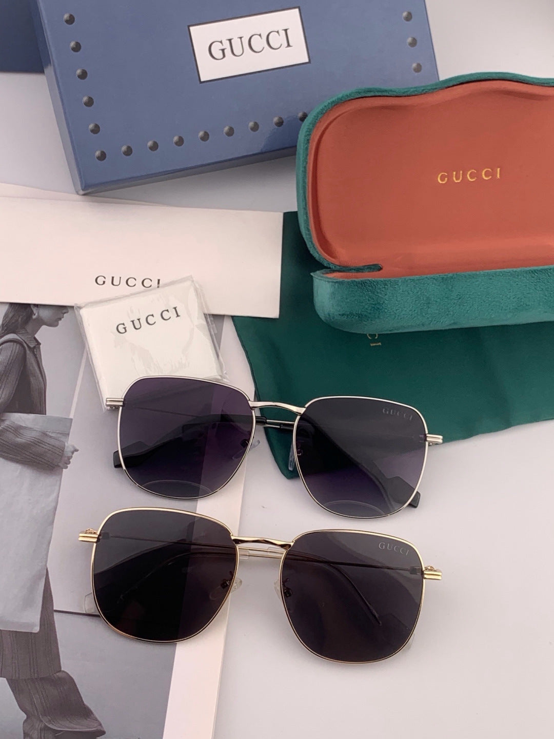 Gucci G6162 Polarized Oversized Black Lens Sunglasses for Men & Women - 398326 - detail image 7