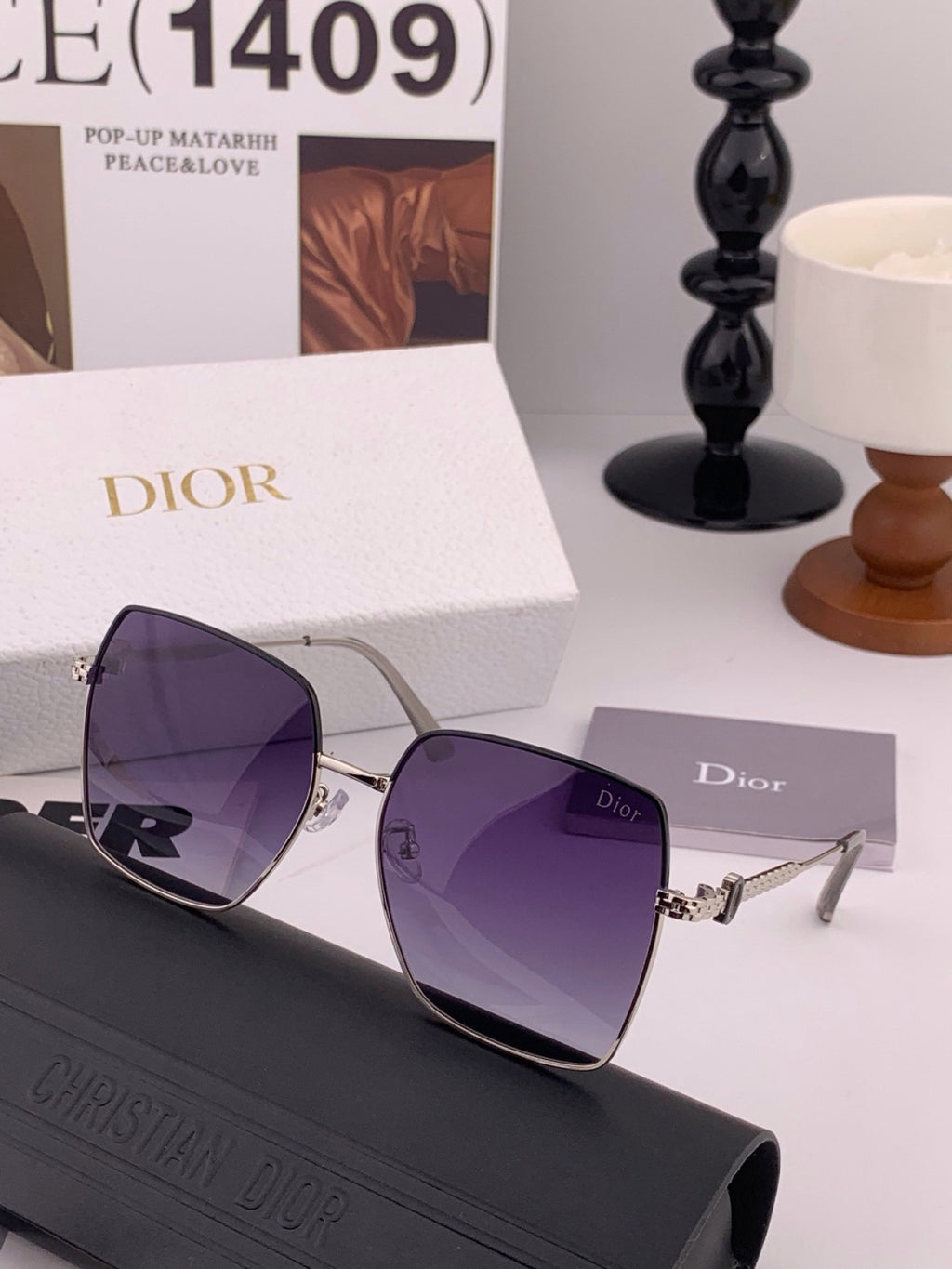 Dior D6310 Polarized Square Red Lens Sunglasses for Men & Women - 398744 - detail image 2