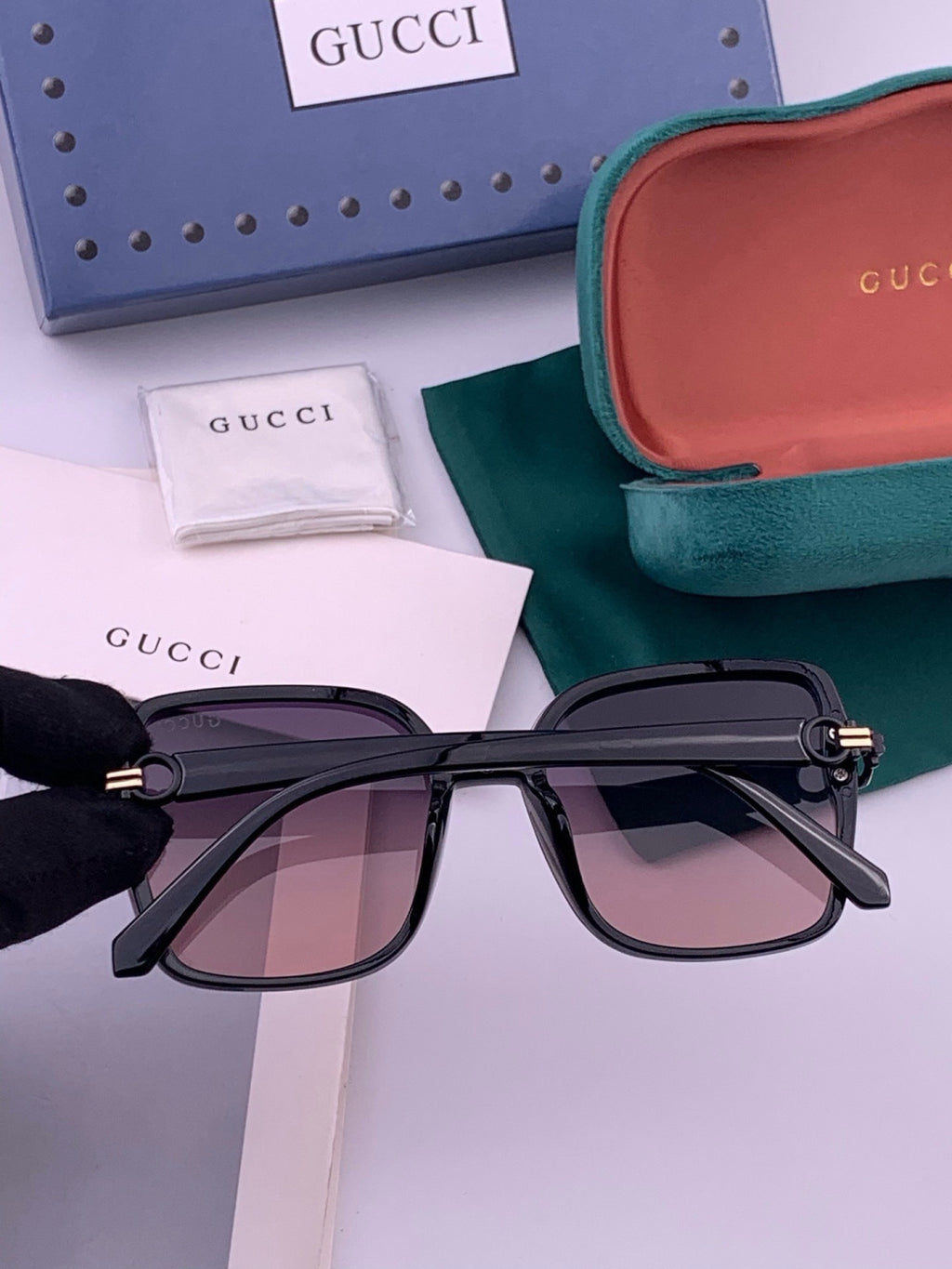 Gucci G9223 Polarized Square Brown Lens Sunglasses for Men & Women - 398327 - detail image 5