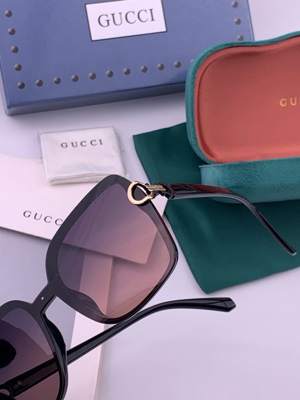 Gucci G9223 Polarized Square Brown Lens Sunglasses for Men & Women - 398327 - detail image 7