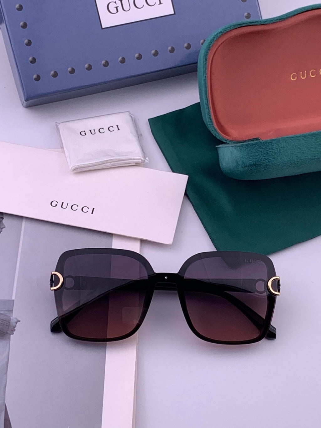 Gucci G9223 Polarized Square Brown Lens Sunglasses for Men & Women - 398327 - detail image 6