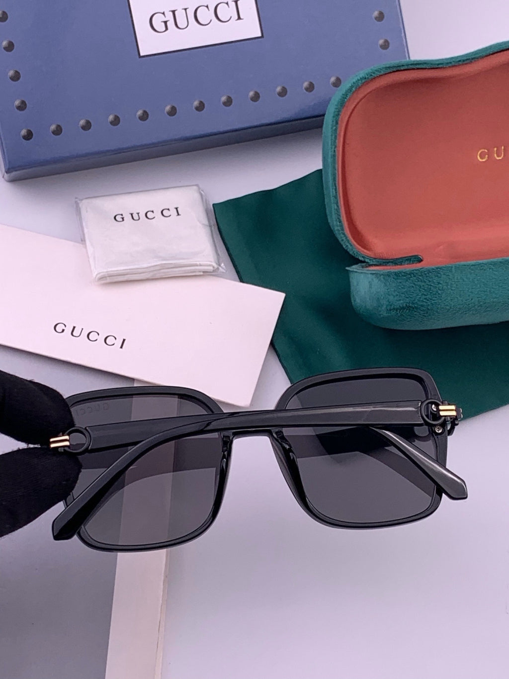 Gucci G9223 Polarized Square Black Lens Sunglasses for Men & Women - 398328 - detail image 2