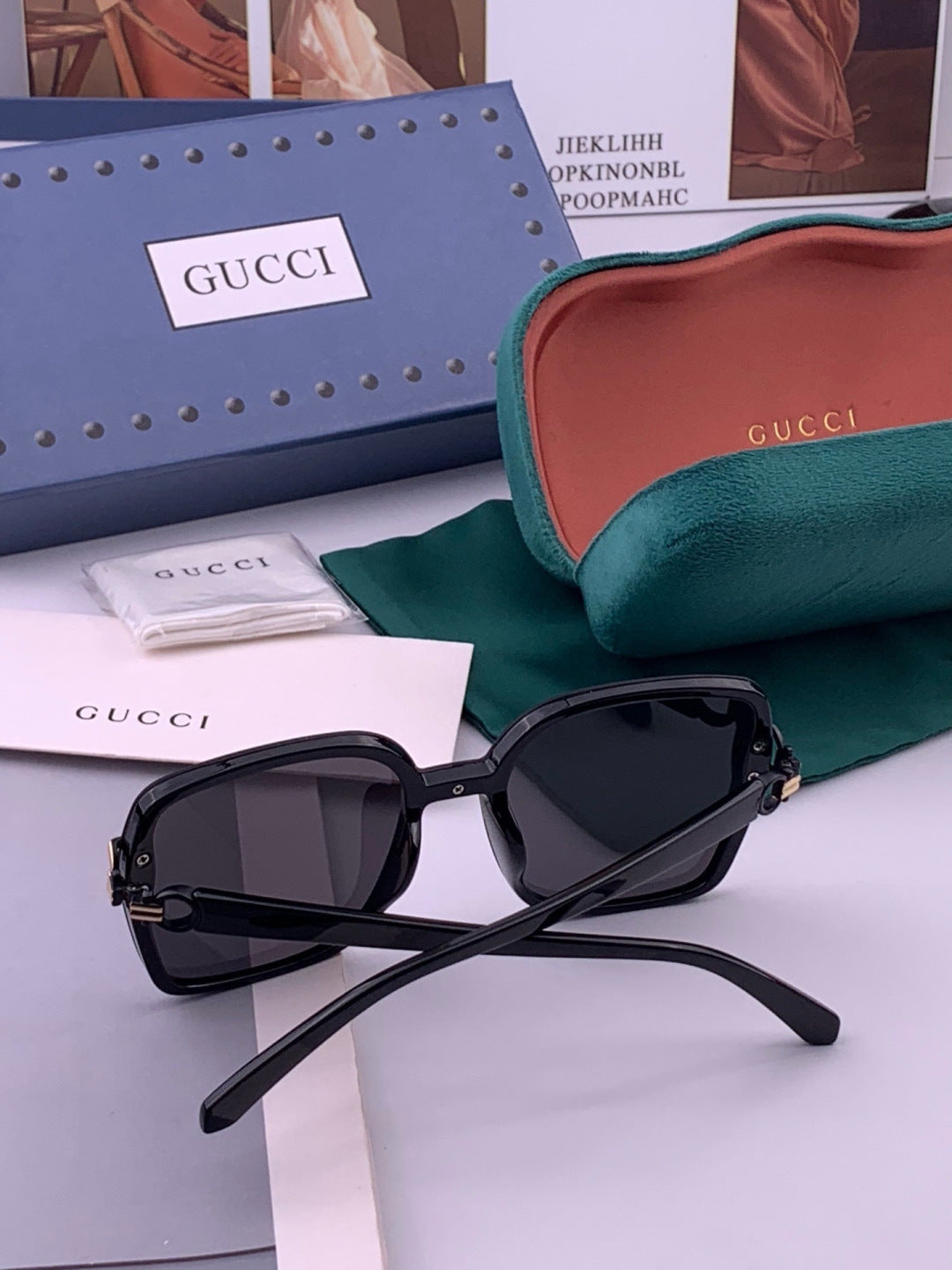 Gucci G9223 Polarized Square Black Lens Sunglasses for Men & Women - 398328 - detail image 6