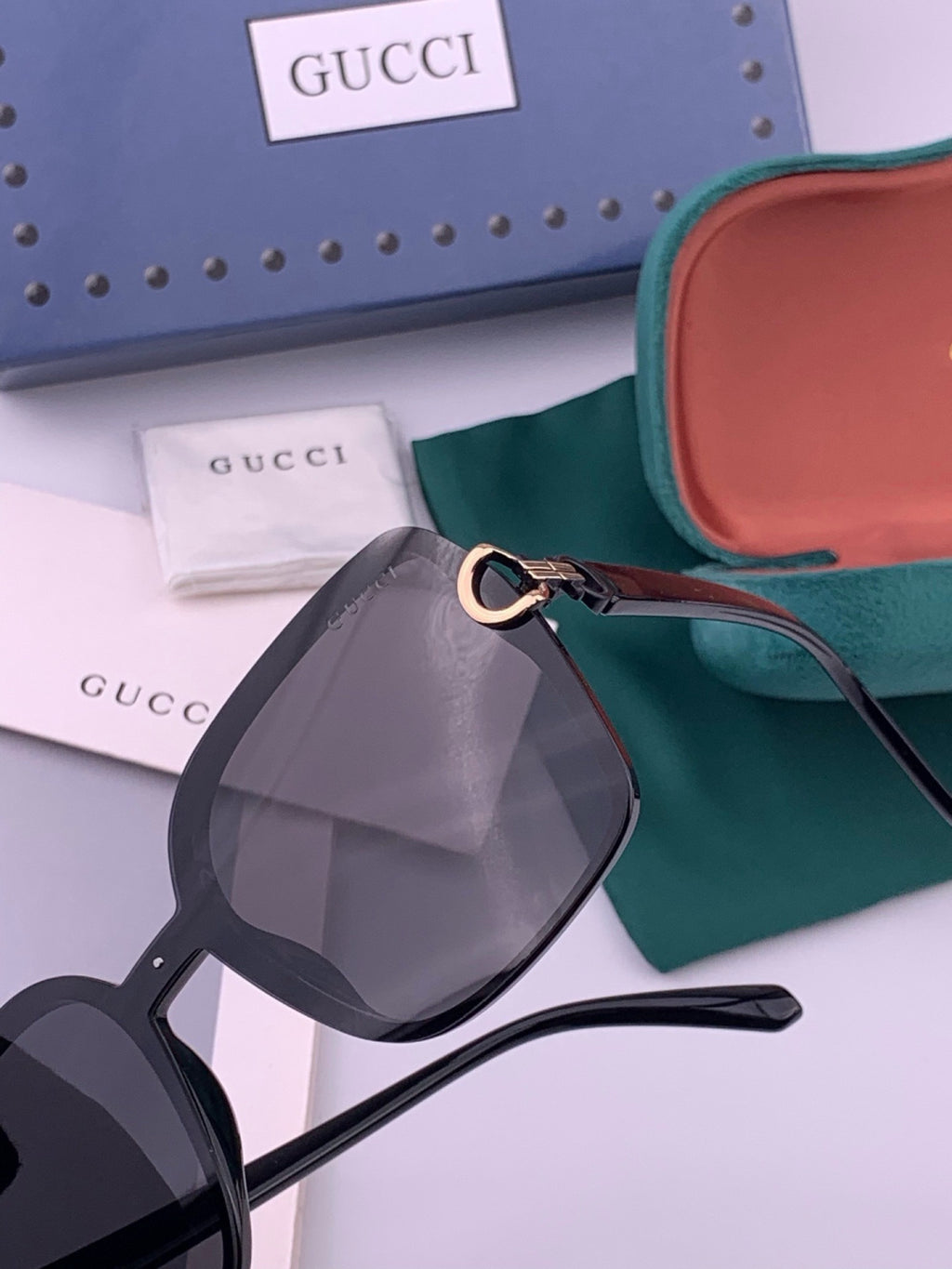 Gucci G9223 Polarized Square Black Lens Sunglasses for Men & Women - 398328 - detail image 7