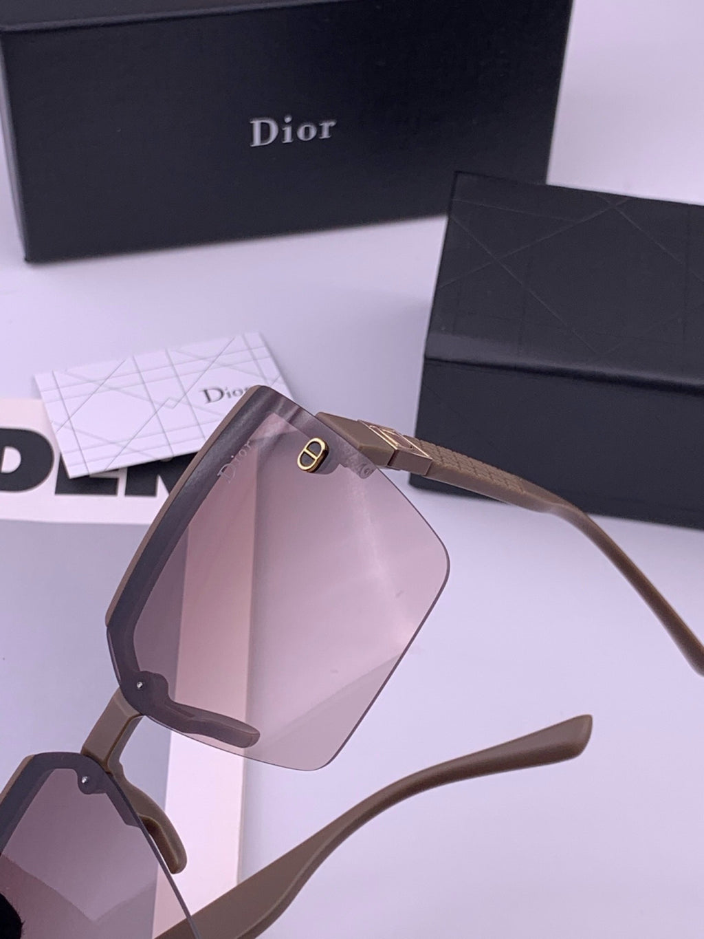 Dior CD9781 Polarized Square Gold Lens Sunglasses for Women - detail image 5