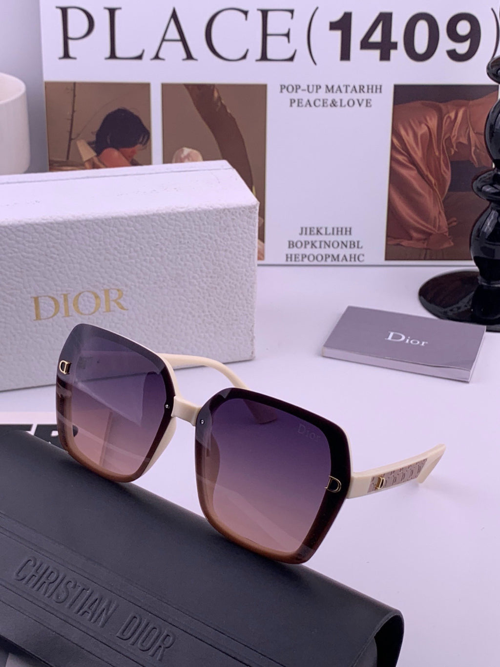 Dior D3200 Polarized Fashion Black Lens Sunglasses for Men & Women - 398747