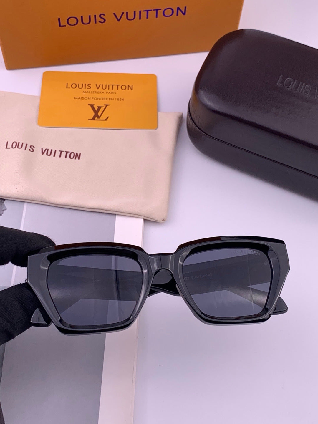 Louis Vuitton L26900 Square Black Lens Sunglasses for Women - 398110