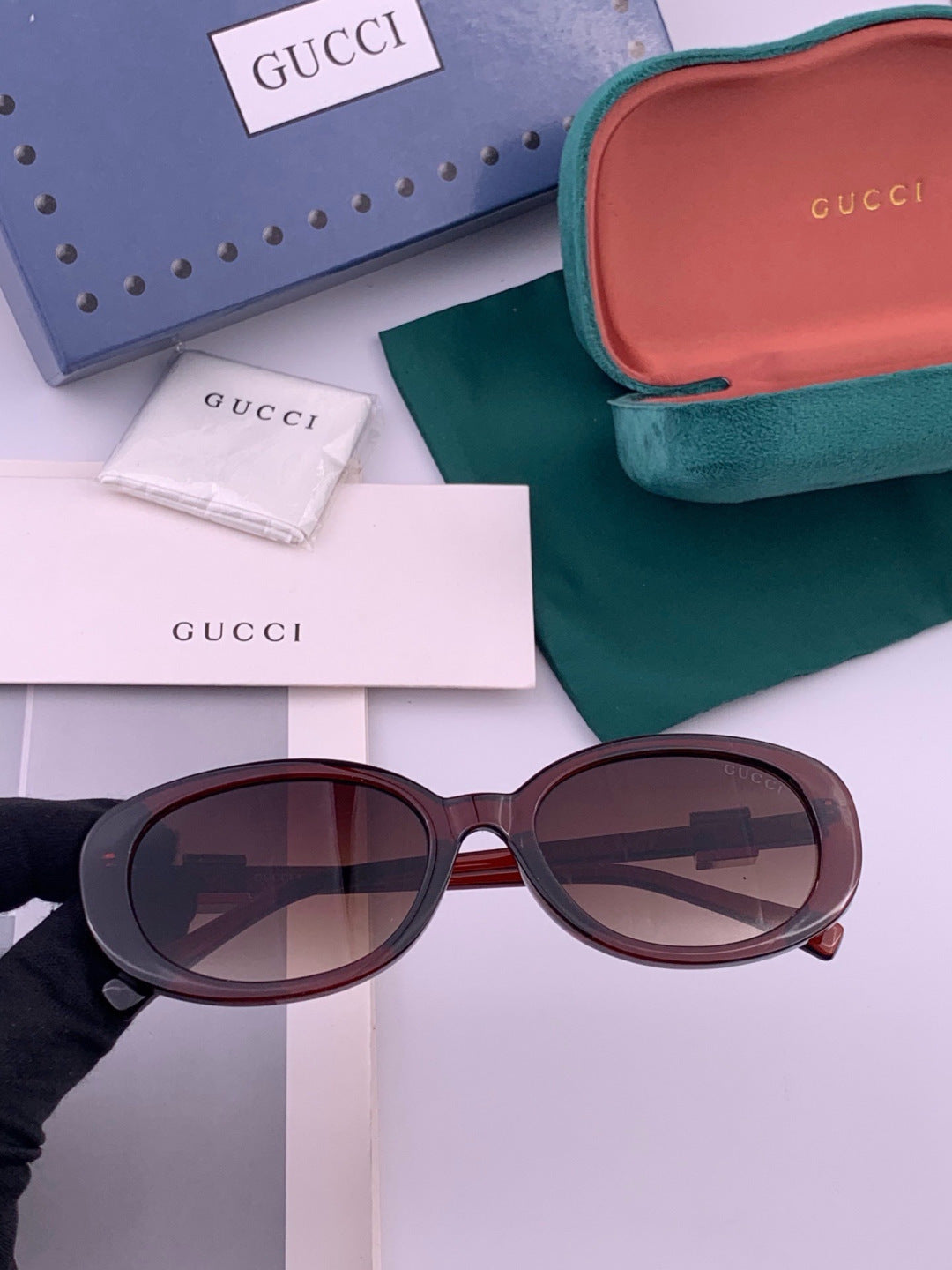 Gucci G35805 Square Black Lens Sunglasses for Men & Women - 398319