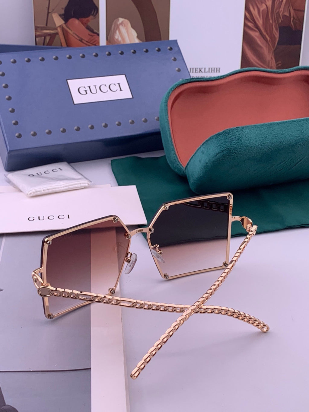 Chanel CH322 Lightweight Rimless Red Lens Sunglasses for Women - 398535 - detail image 6