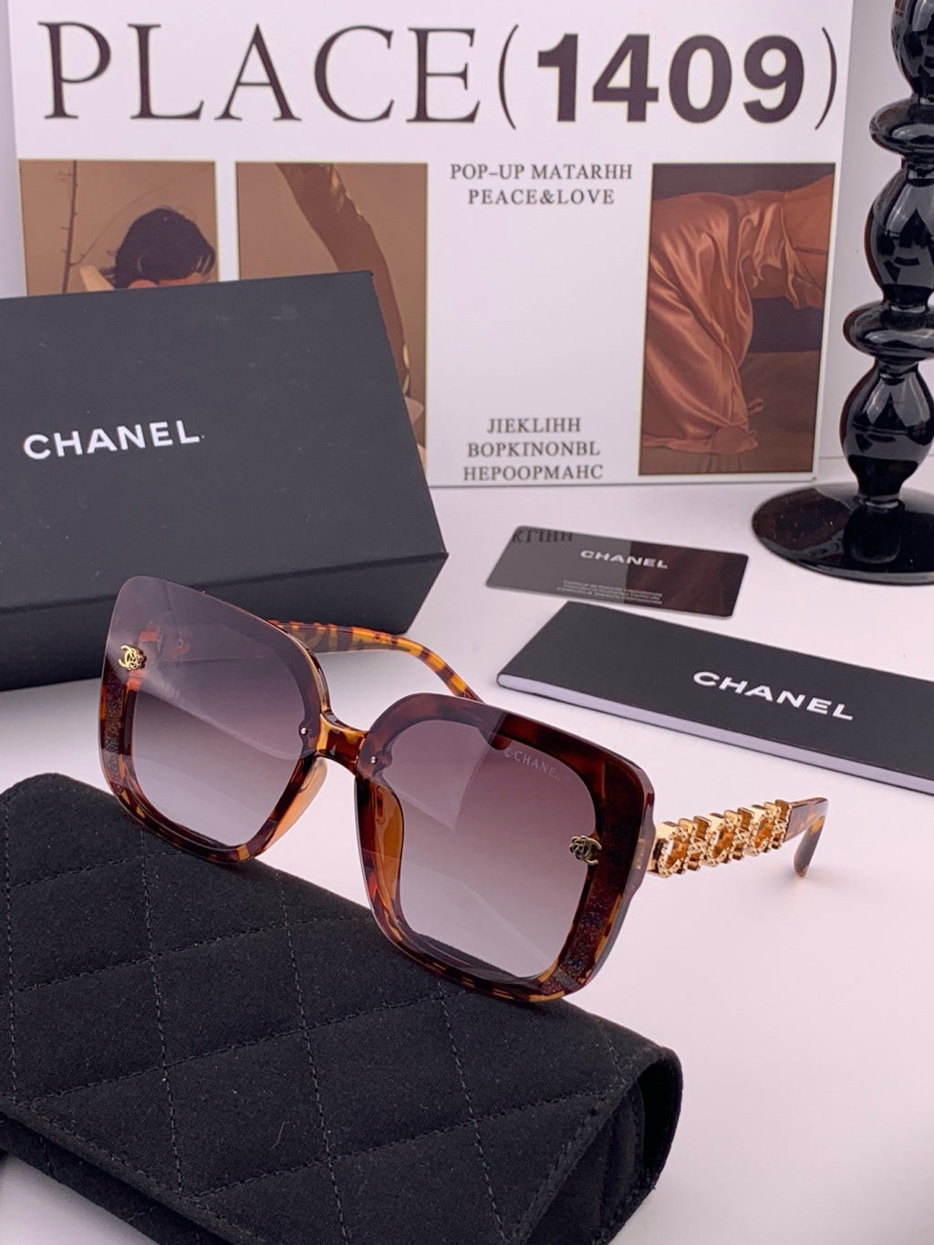 Chanel CH6991 Polarized Round Black Lens Sunglasses for Women - 398537 - detail image 2