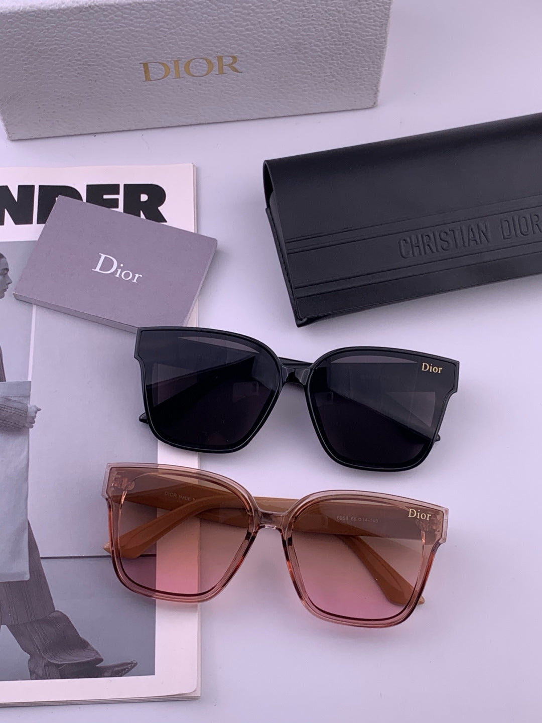 Dior D6895 Square Pink Lens Sunglasses for Men & Women - 415481 - detail image 6