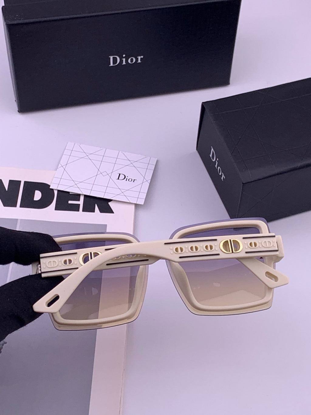 Dior CD2590 Polarized Square Red Lens Sunglasses for Women - 415470 - detail image 6