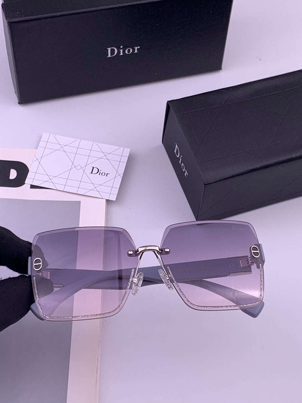 Dior D7771 Square Gold Lens Sunglasses for Men & Women - 415524