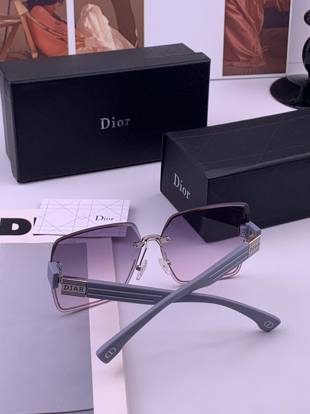 Dior D7771 Square Gold Lens Sunglasses for Men & Women - 415524 - detail image 7