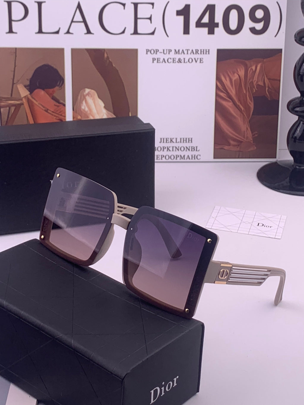 Dior D1297 Polarized Square Gold Lens Sunglasses for Men & Women - 415527 - detail image 2