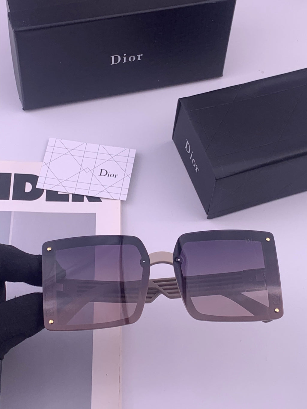 Dior D1297 Polarized Square Gold Lens Sunglasses for Men & Women - 415527