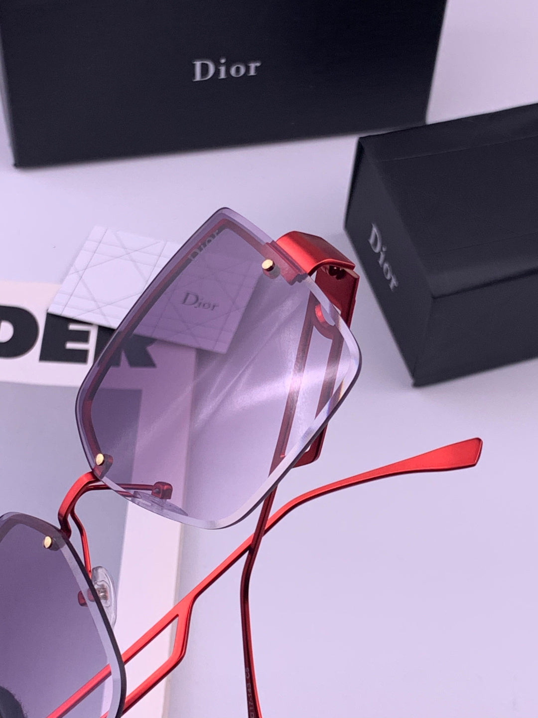 Dior D9681 Square Gold Lens Sunglasses for Men & Women - 415528 - detail image 4