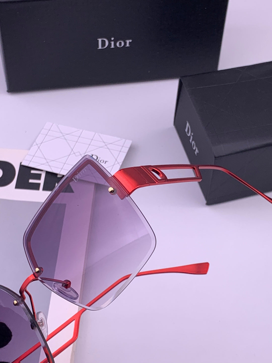 Dior D9681 Square Gold Lens Sunglasses for Men & Women - 415528 - detail image 3
