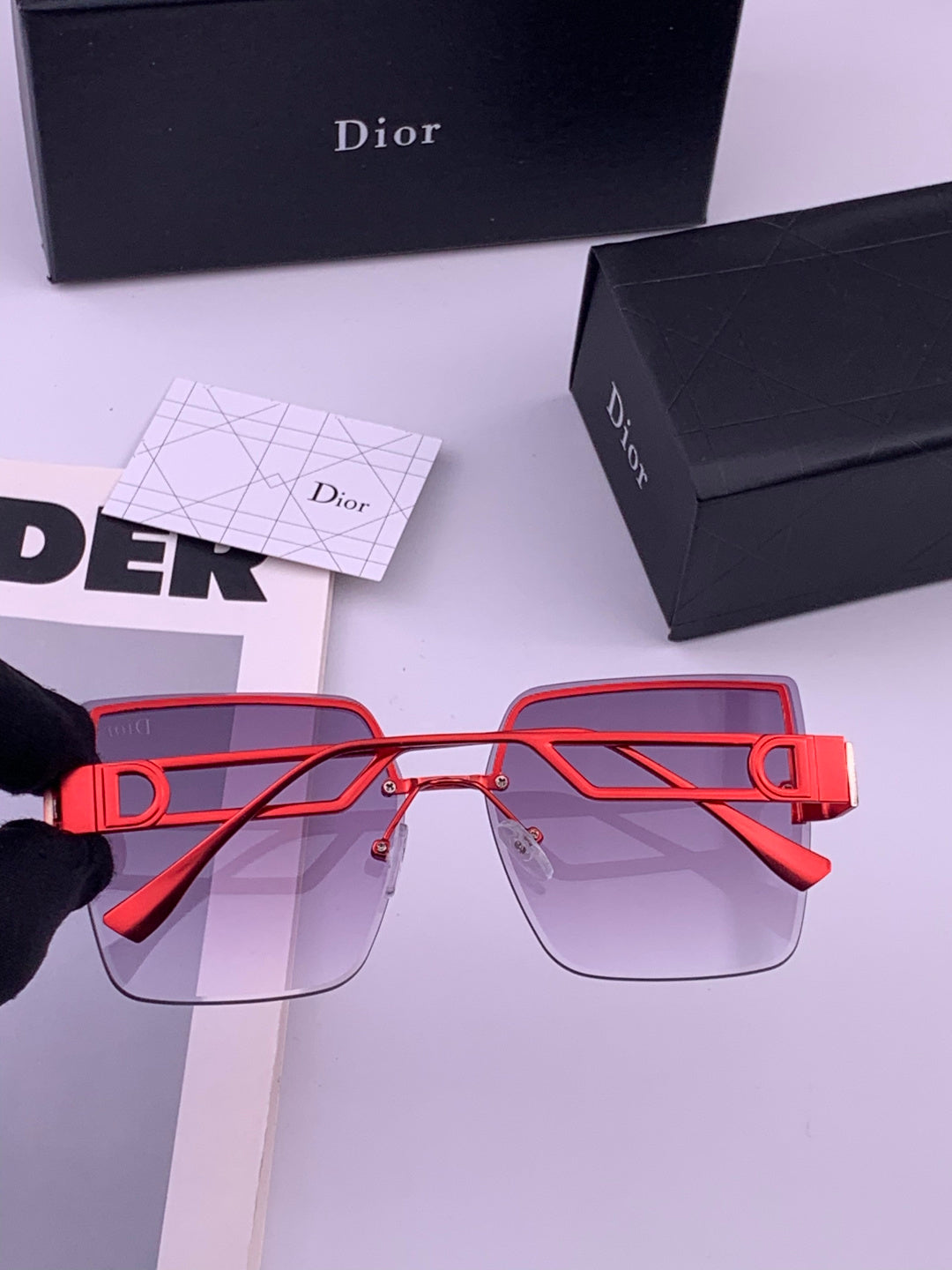 Dior D9681 Square Gold Lens Sunglasses for Men & Women - 415528 - detail image 5