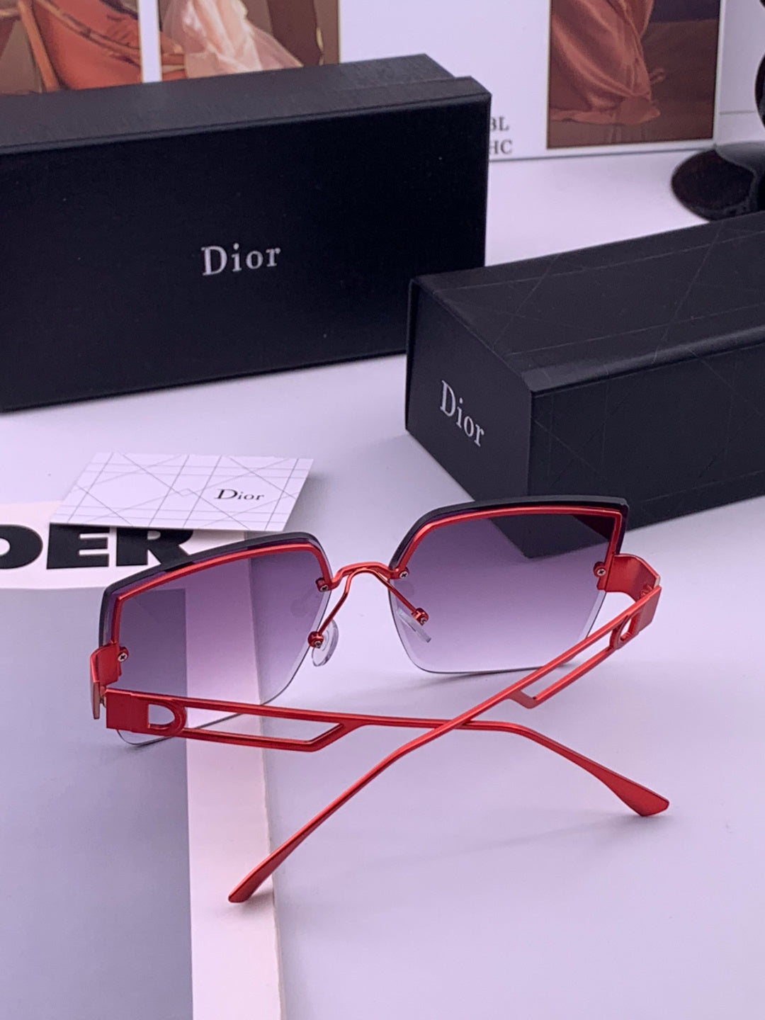 Dior D9681 Square Gold Lens Sunglasses for Men & Women - 415528 - detail image 6