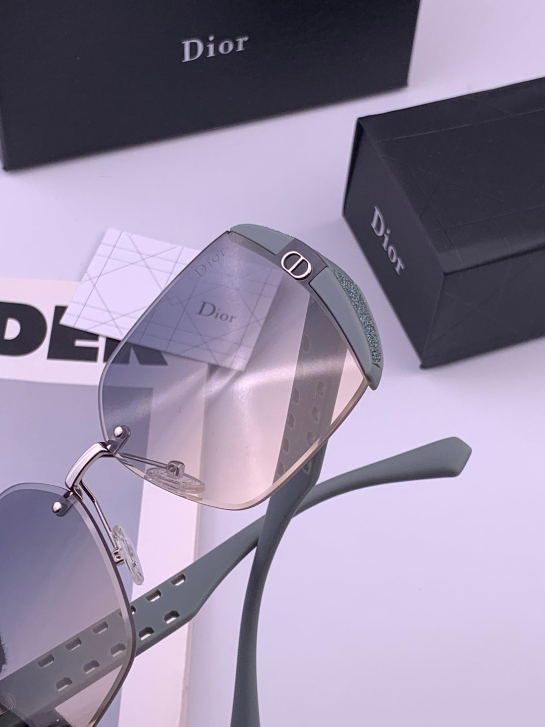 Dior CD5296 Square Gold Lens Sunglasses for Women - 415513 - detail image 5