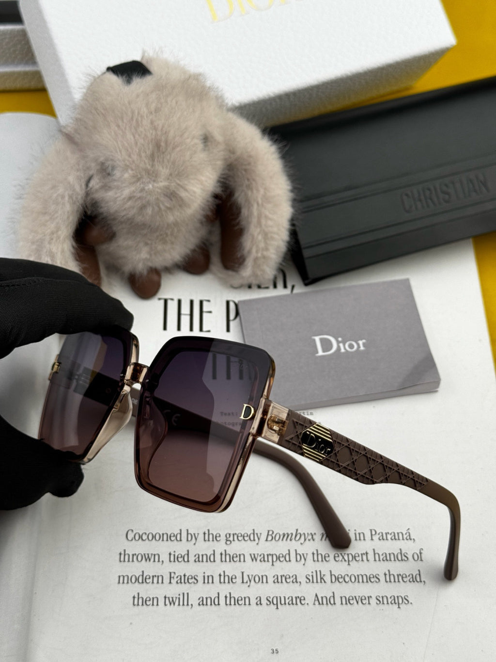 Dior CD6251 Polarized Square Black Lens Sunglasses for Women - 415507 - detail image 6