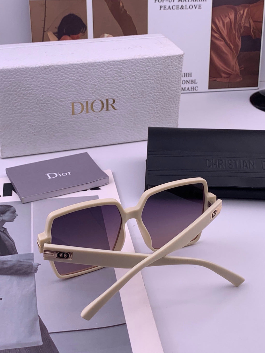 Dior CD4780 Polarized Square Black Lens Sunglasses for Women - 415383 - detail image 5
