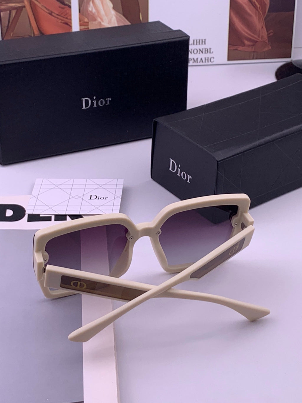 Dior CD3917 Polarized Square Red Lens Sunglasses for Women - 415386 - detail image 6