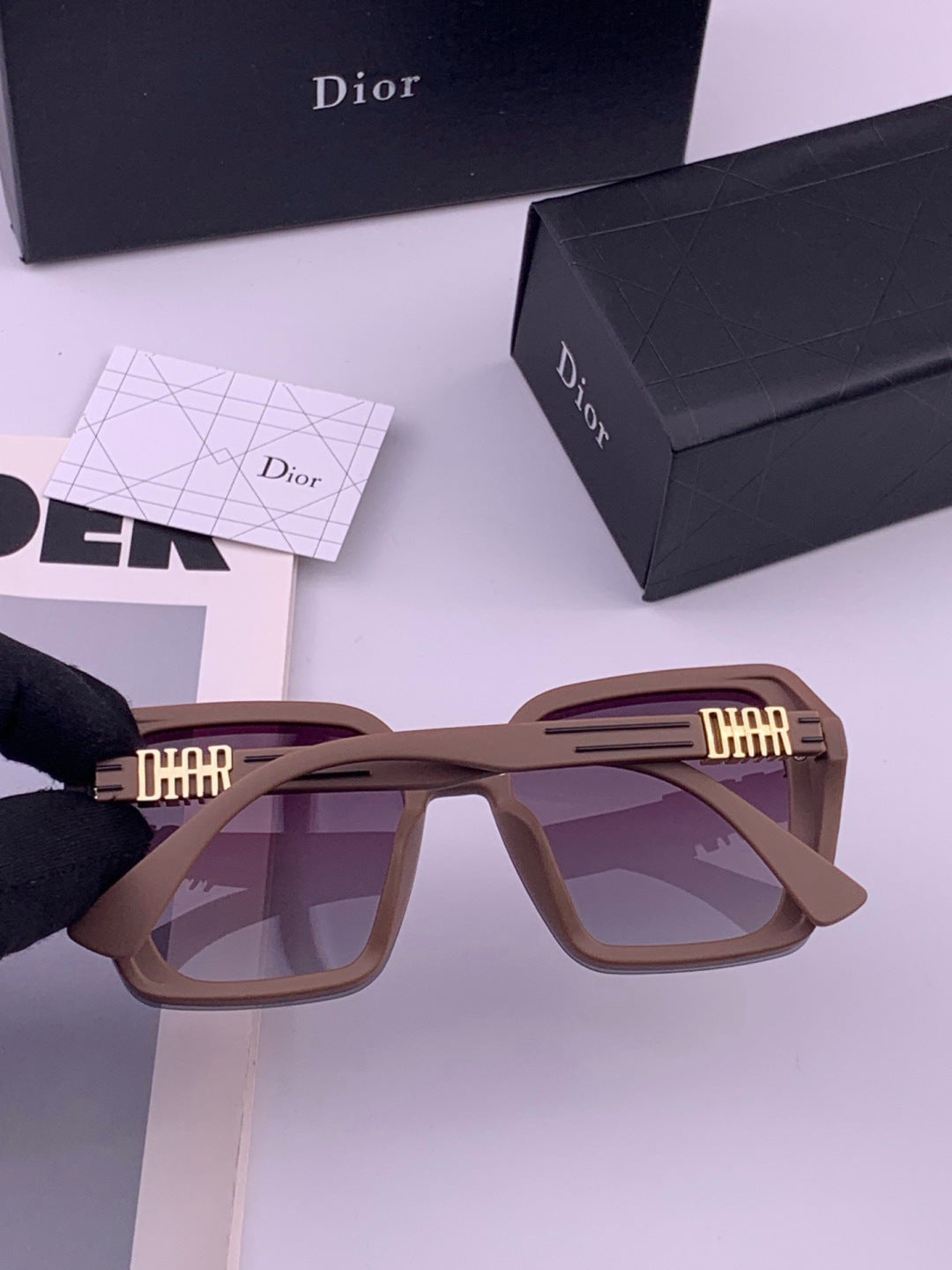 Dior CD3290 Polarized Square Gold Lens Sunglasses for Women - 415387 - detail image 5