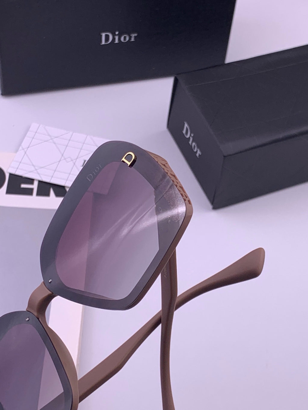 Dior CD3290 Polarized Square Gold Lens Sunglasses for Women - 415387 - detail image 3