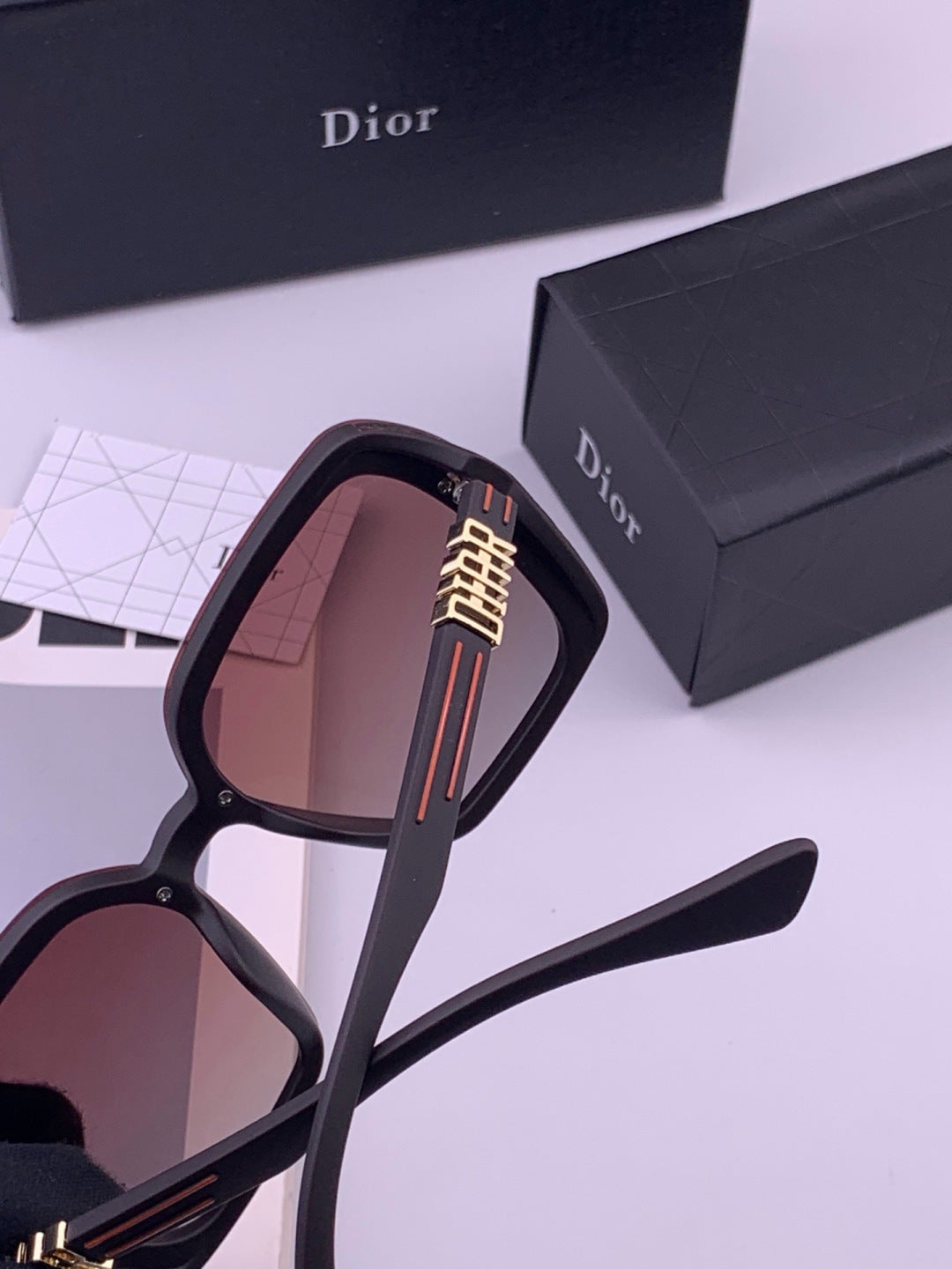 Dior CD3290 Polarized Square Gold Lens Sunglasses for Women - 415388 - detail image 4