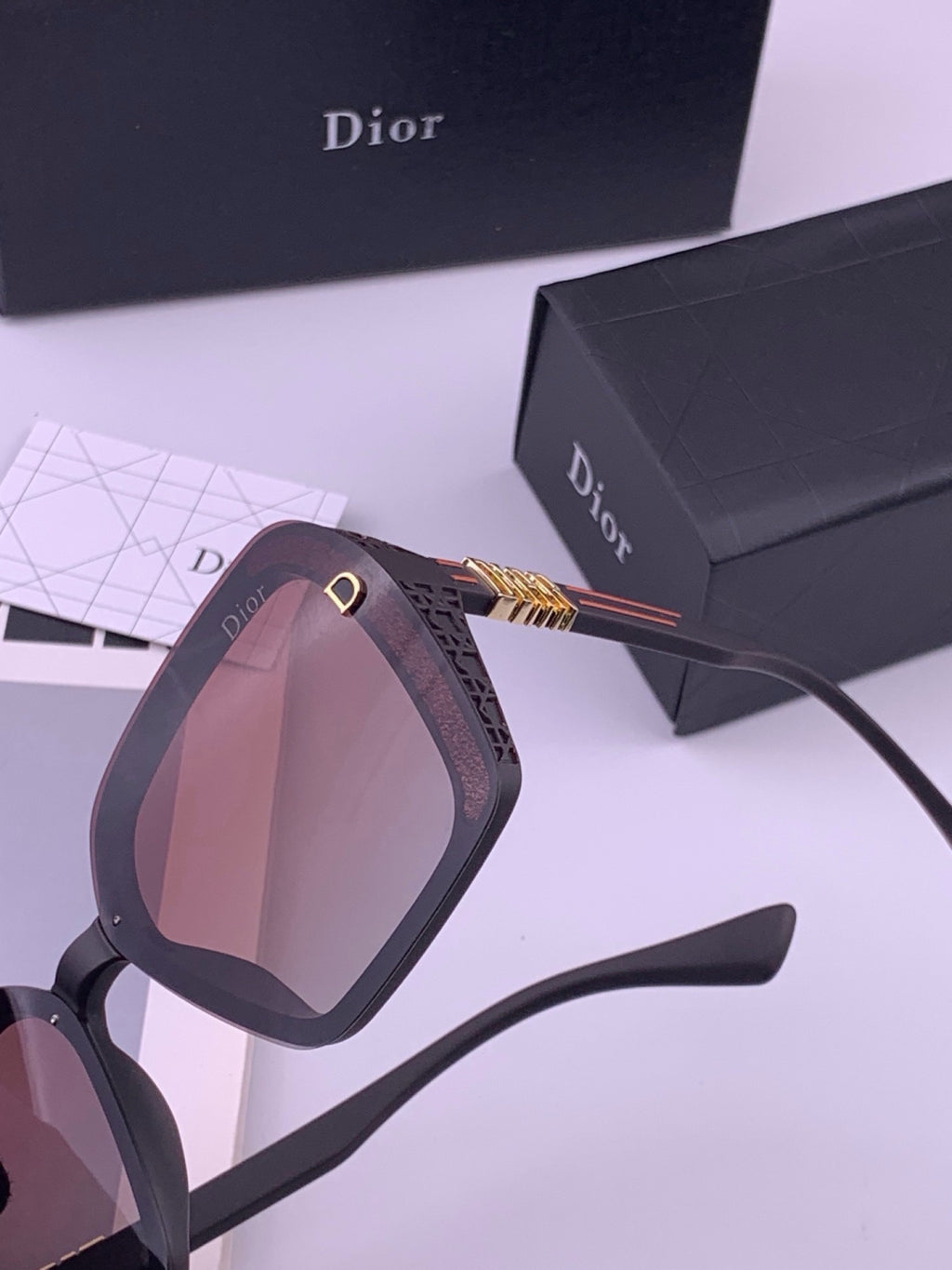Dior CD3290 Polarized Square Gold Lens Sunglasses for Women - 415388 - detail image 5