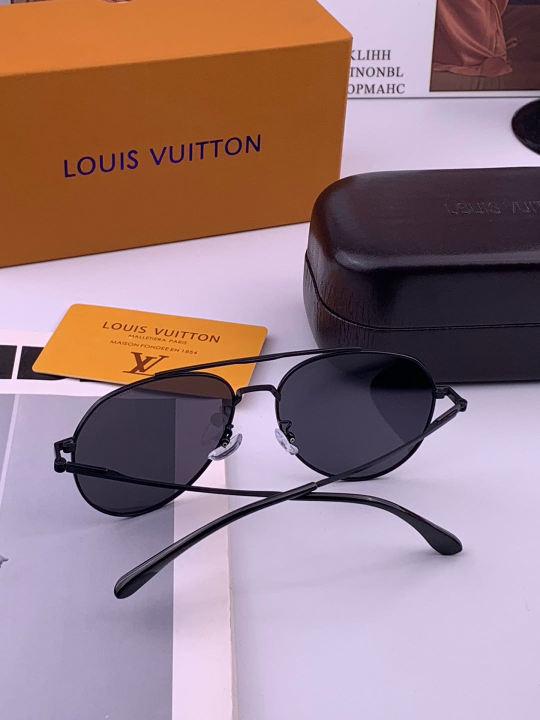 Louis Vuitton L5342 Polarized Aviator Black Lens Sunglasses for Men & - 414856 - detail image 7