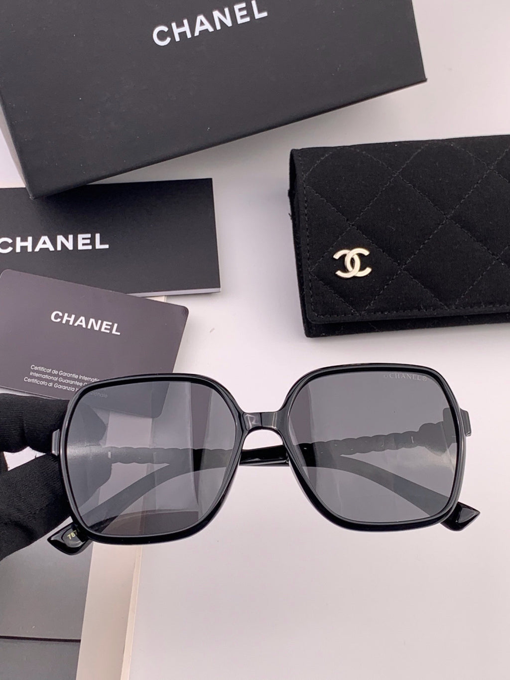 Chanel CH4787 Polarized Square Gold Lens Sunglasses for Women - 415161
