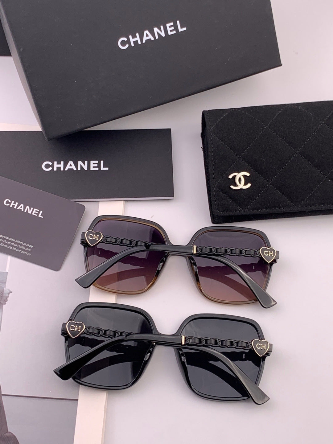 Chanel CH4787 Polarized Square Gold Lens Sunglasses for Women - 415161 - detail image 6