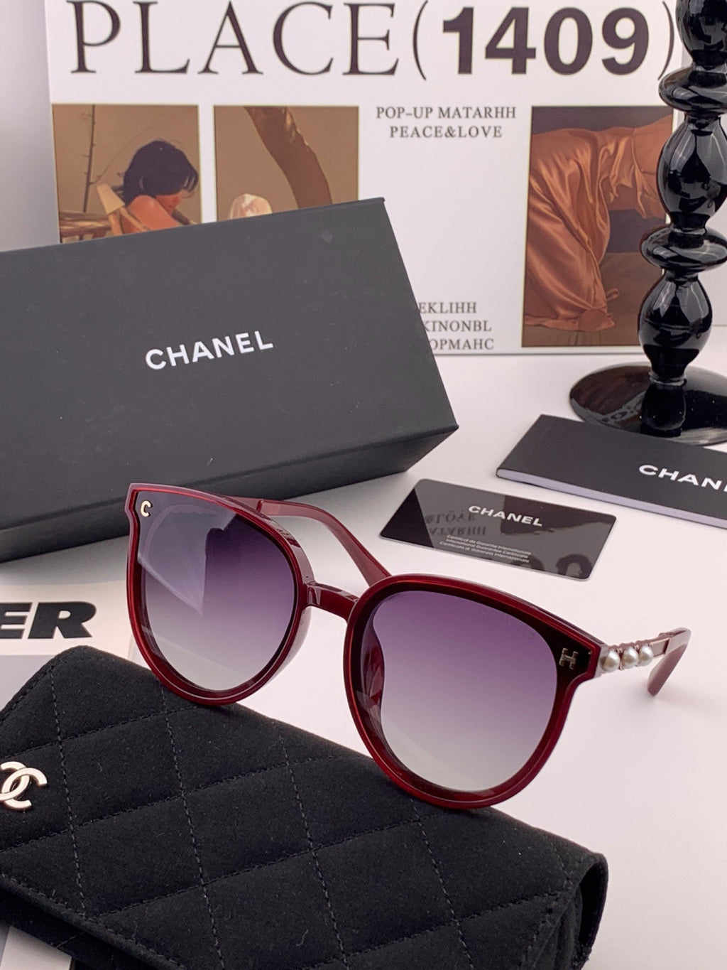 Chanel CH7788 Polarized Oversized Pink Lens Sunglasses for Men & Women - detail image 6
