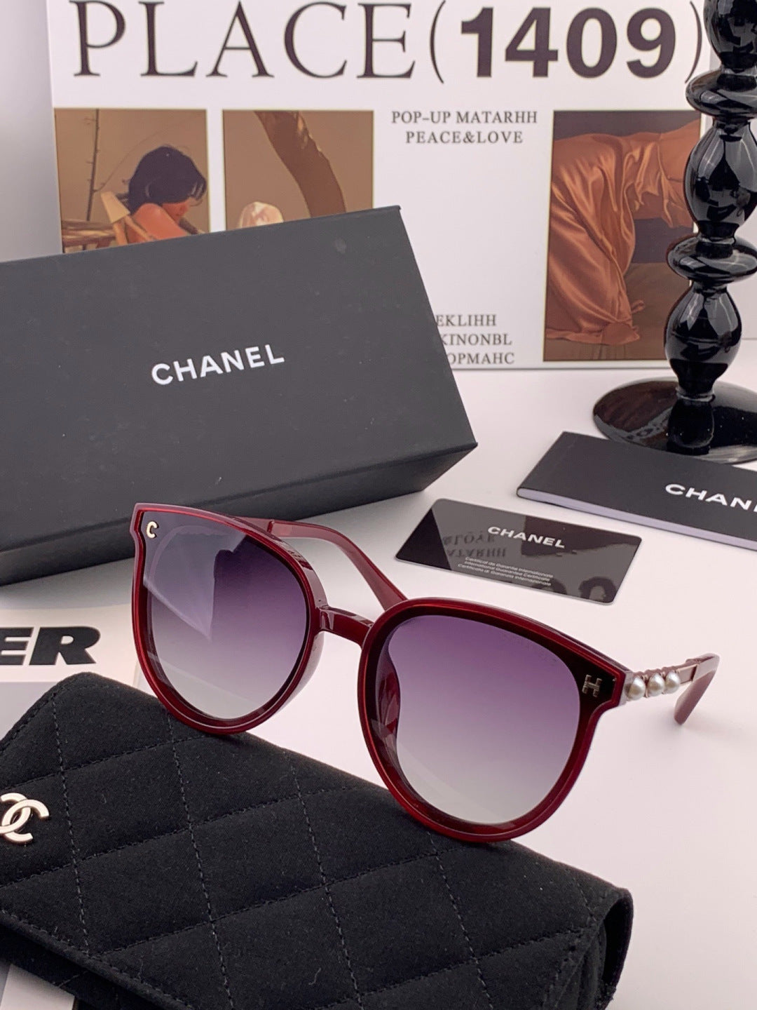 Chanel CH7788 Polarized Oversized Pink Lens Sunglasses for Men & Women - detail image 6