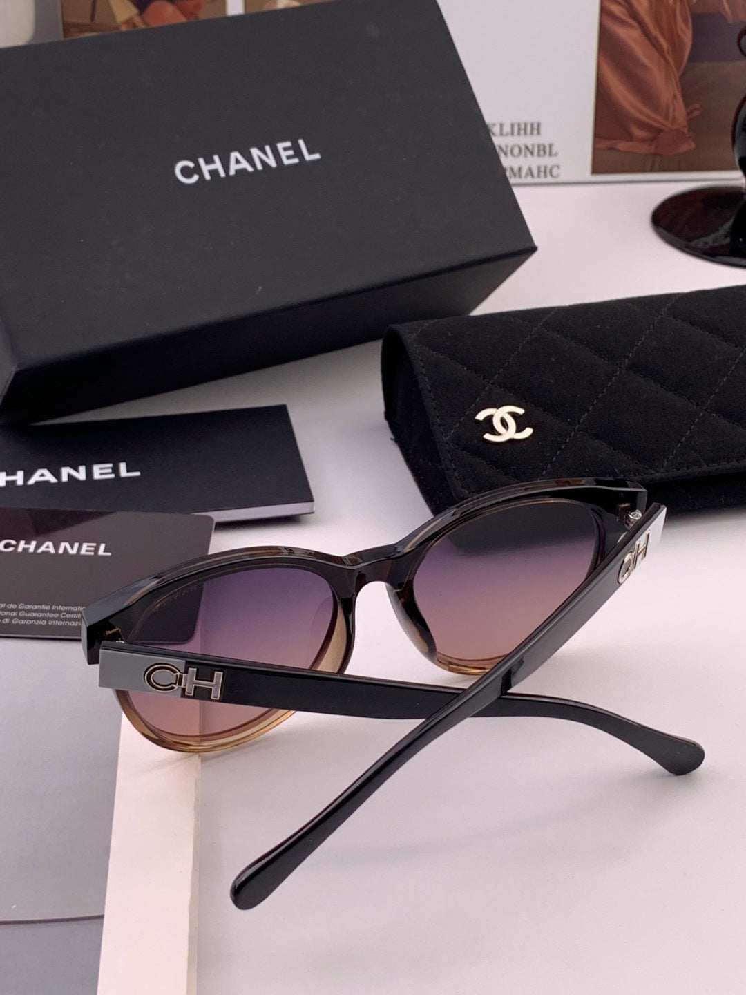 Chanel CH1787 Polarized Round Gold Lens Sunglasses for Women - 415165 - detail image 5