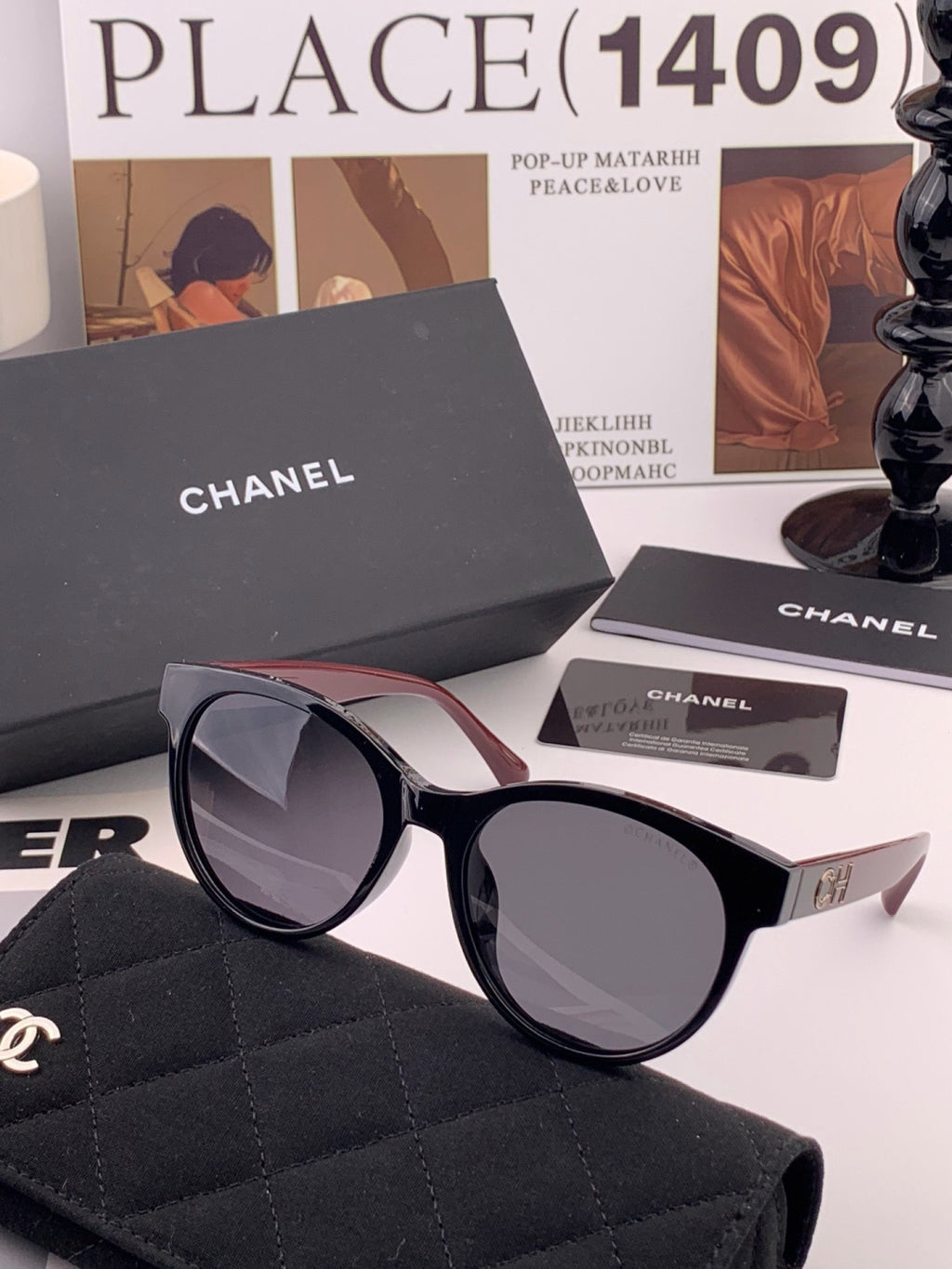 Chanel CH1787 Polarized Round Gold Lens Sunglasses for Women - 415165 - detail image 4