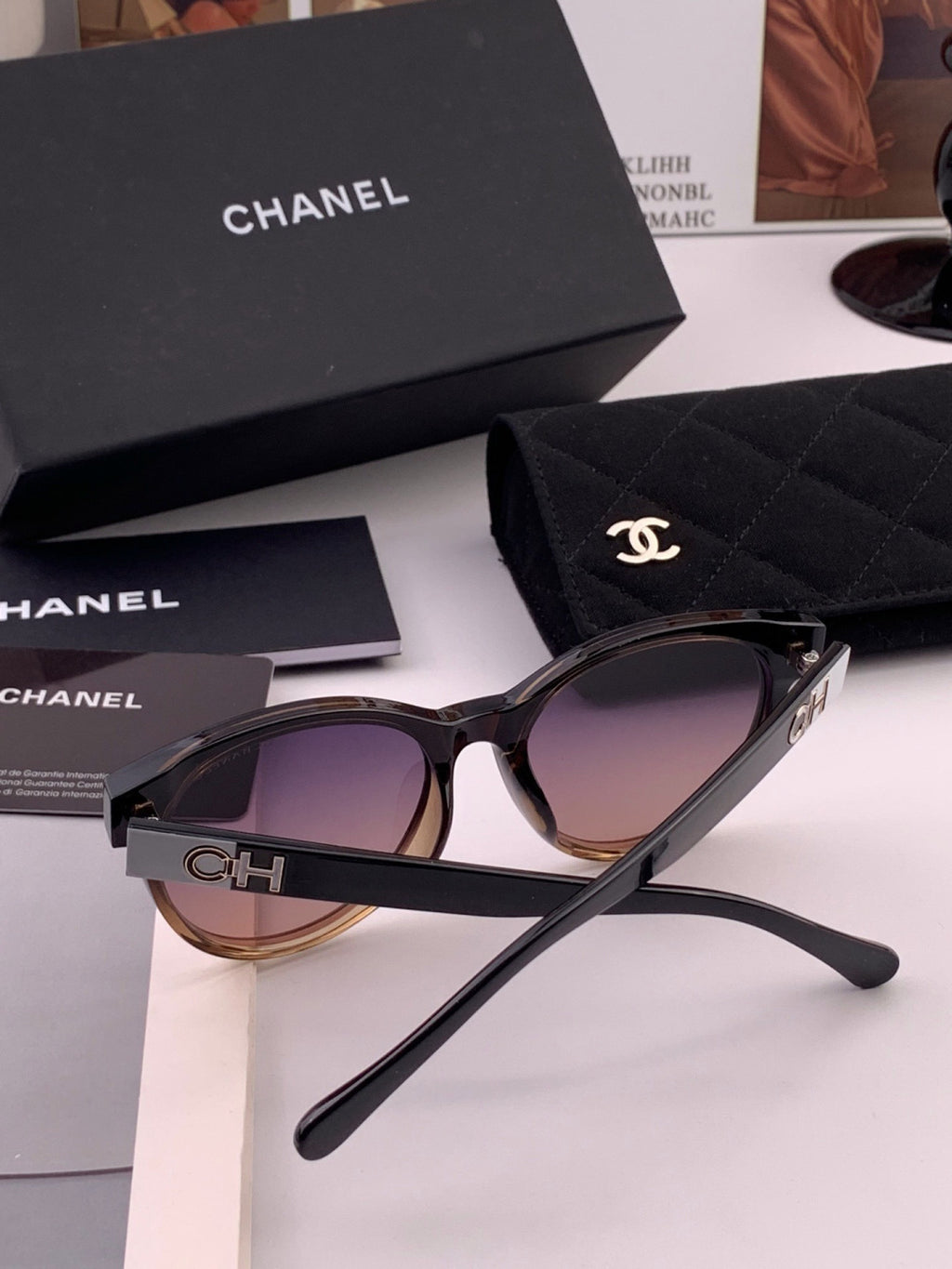 Chanel CH1787 Polarized Round Gold Lens Sunglasses for Women - detail image 5