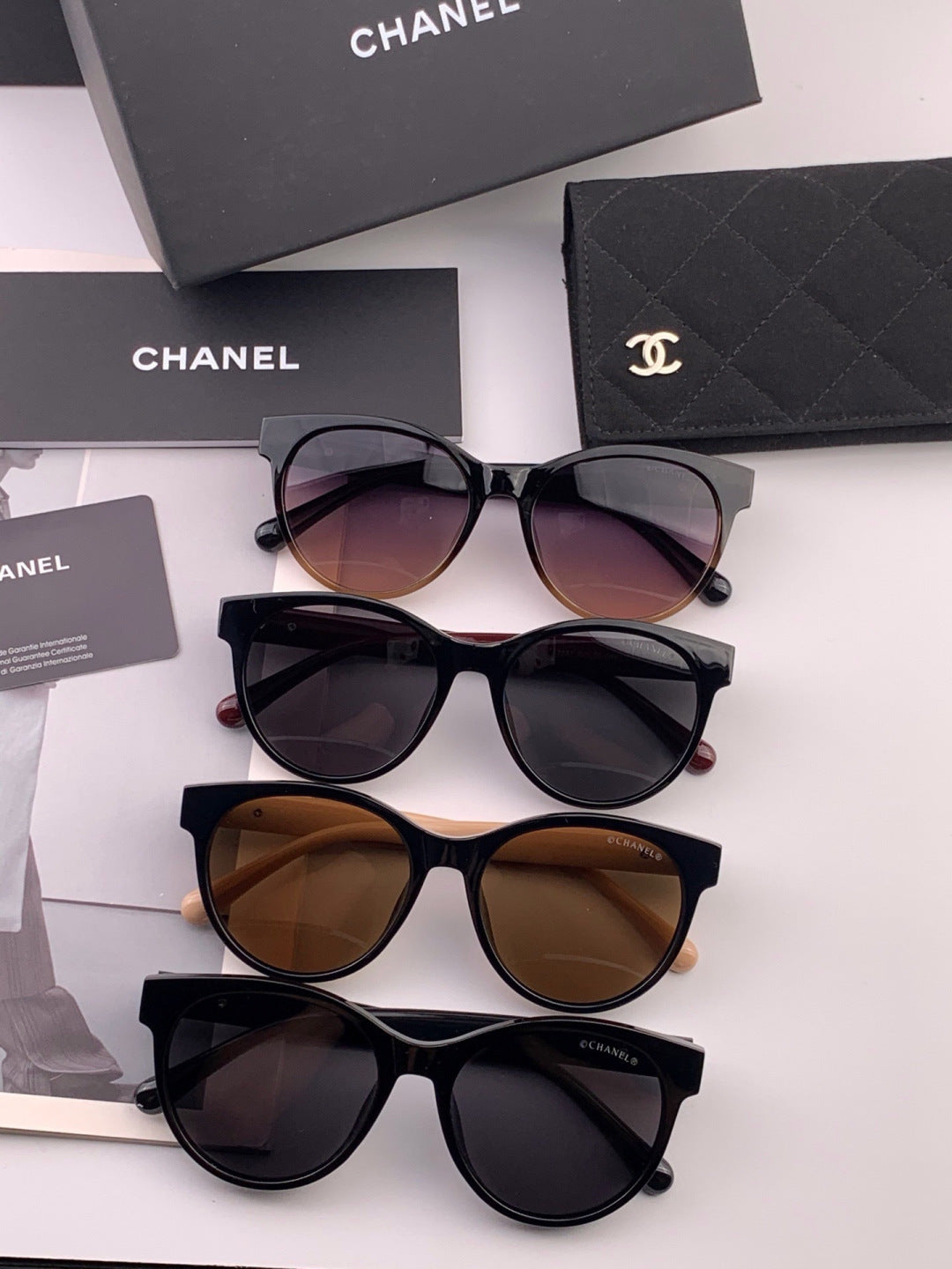 Chanel CH1787 Polarized Round Gold Lens Sunglasses for Women - detail image 7