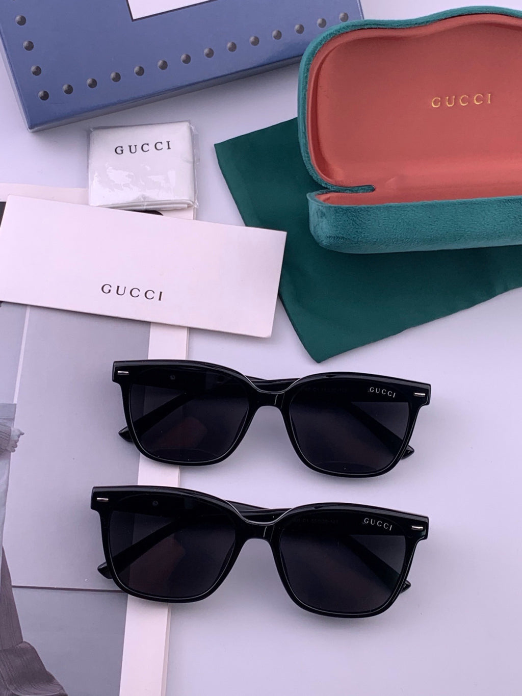 Gucci G0816 Polarized Square Black Lens Sunglasses for Women - detail image 7