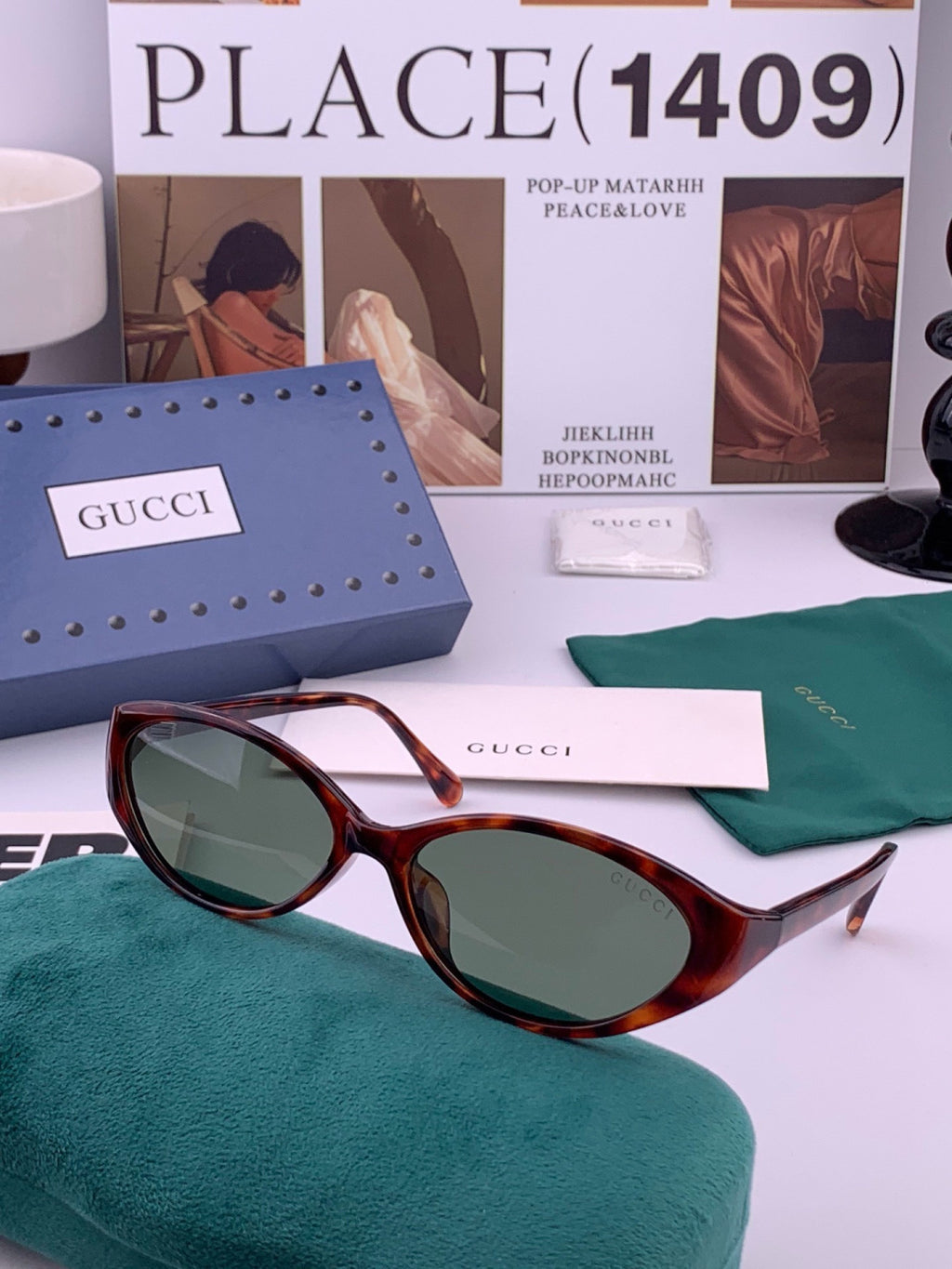 Gucci G4713 Polarized Fashion Black Lens Sunglasses for Women - detail image 3
