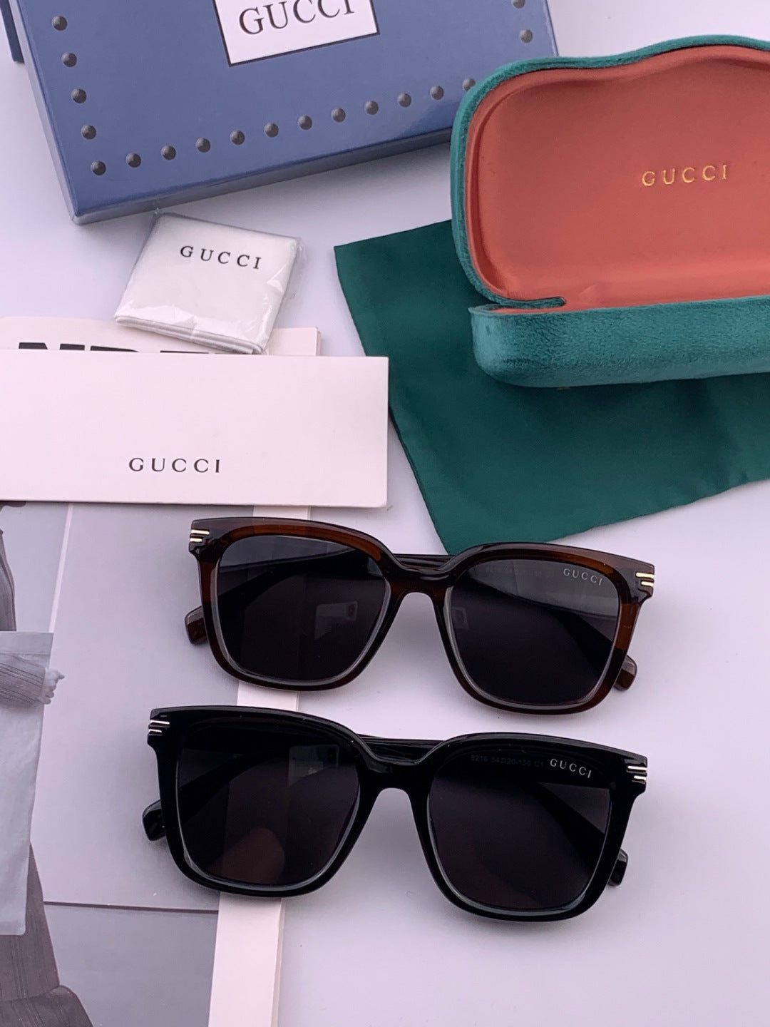 Gucci G6821 Polarized Square Black Lens Sunglasses for Women - detail image 7