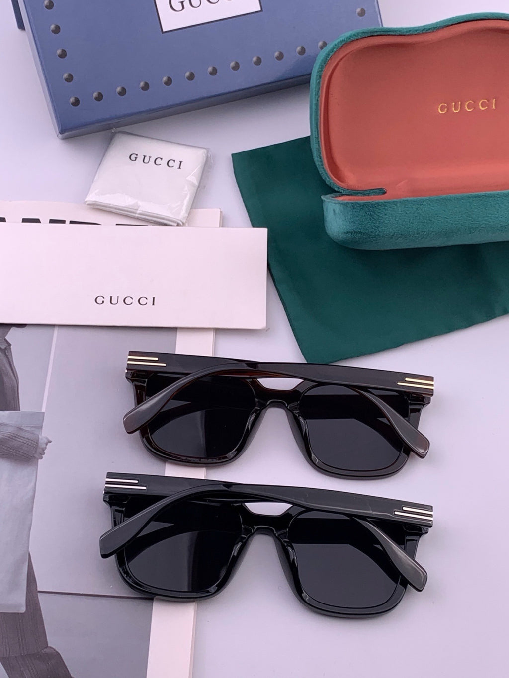 Gucci G6821 Polarized Square Black Lens Sunglasses for Women - detail image 6