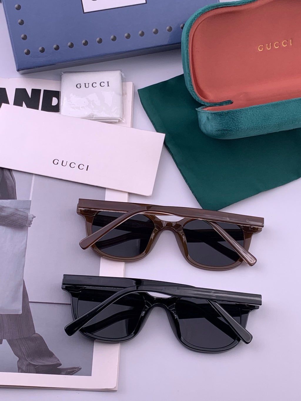 Gucci G5990 Polarized Square Gold Lens Sunglasses for Men & Women - detail image 6