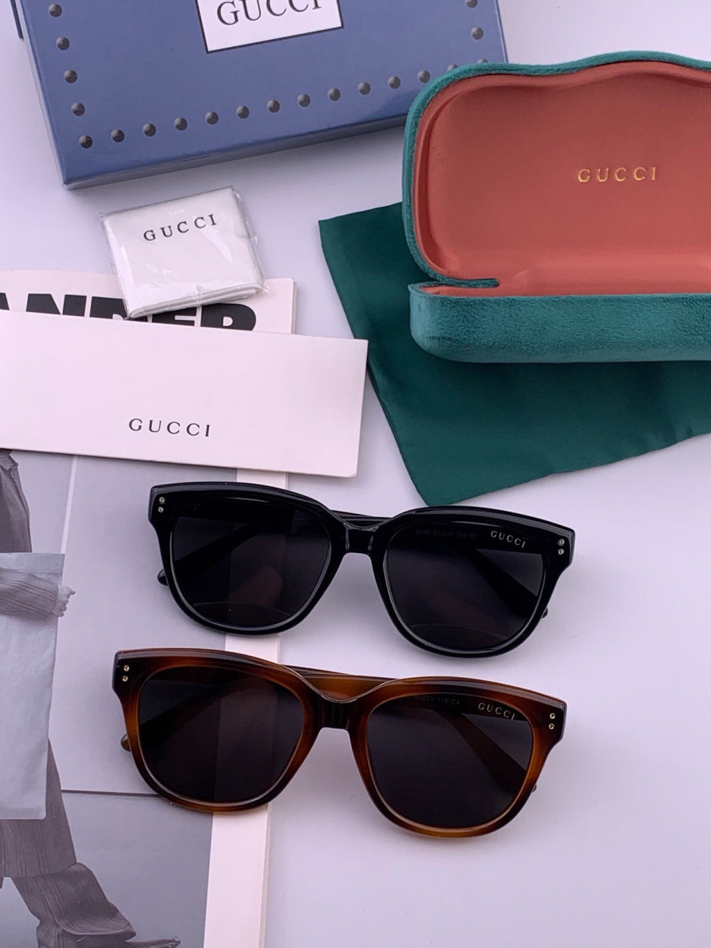 Gucci G5820 Polarized Square Gold Lens Sunglasses for Women - detail image 5