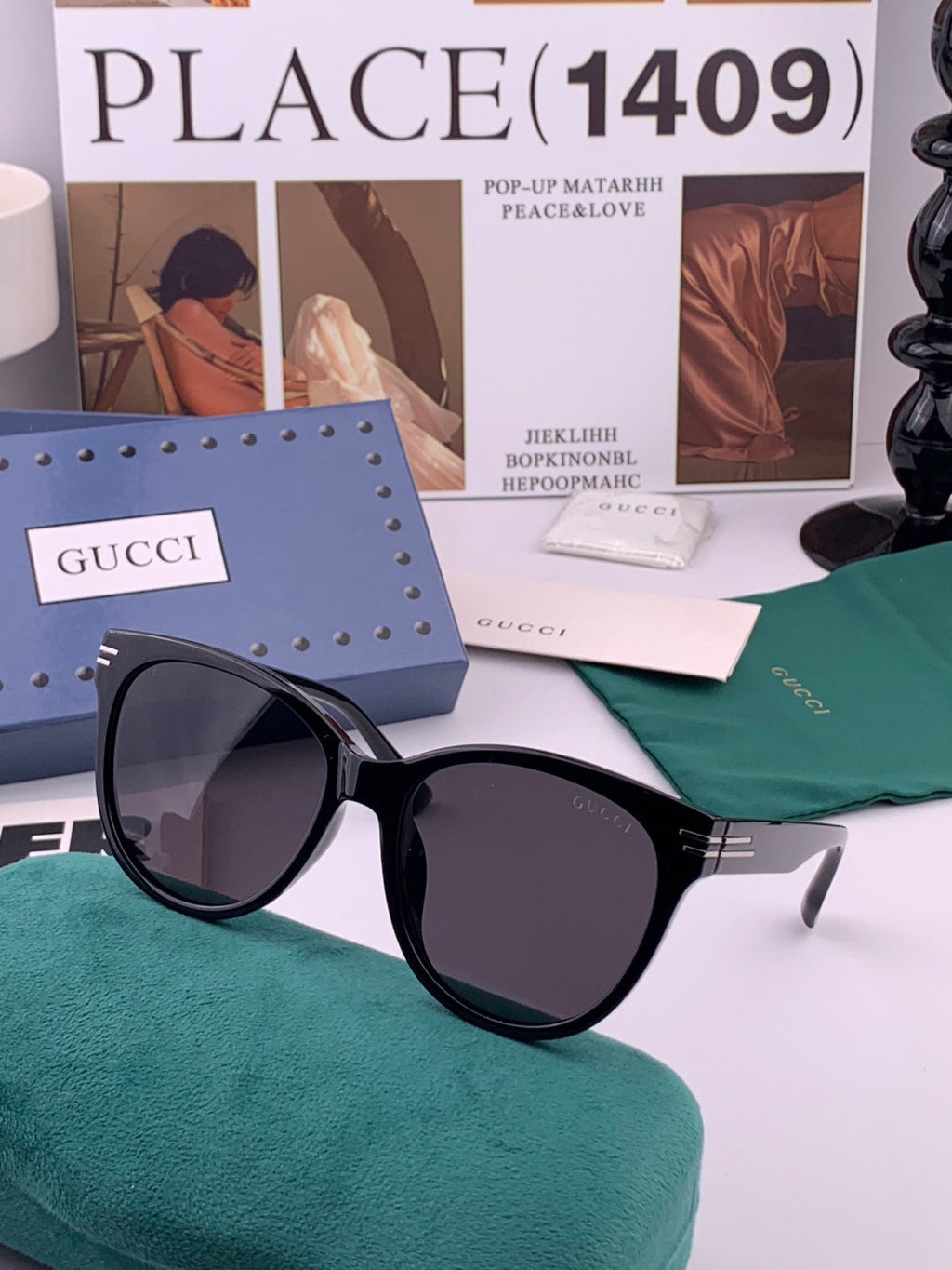 Gucci G2234 Polarized Square Pink Lens Sunglasses for Men & Women - detail image 4