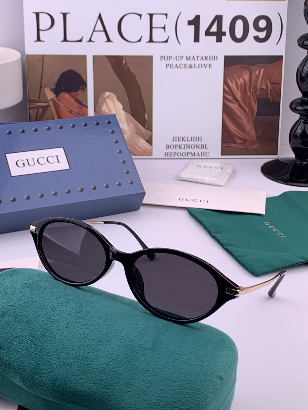 Gucci G0821 Polarized Fashion Pink Lens Sunglasses for Women - detail image 2
